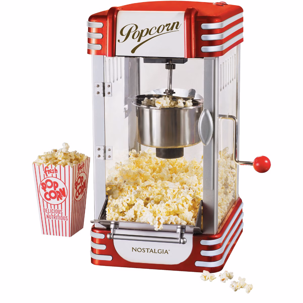 Nostalgia Vintage 10-Cup Tabletop Popcorn Maker, Red