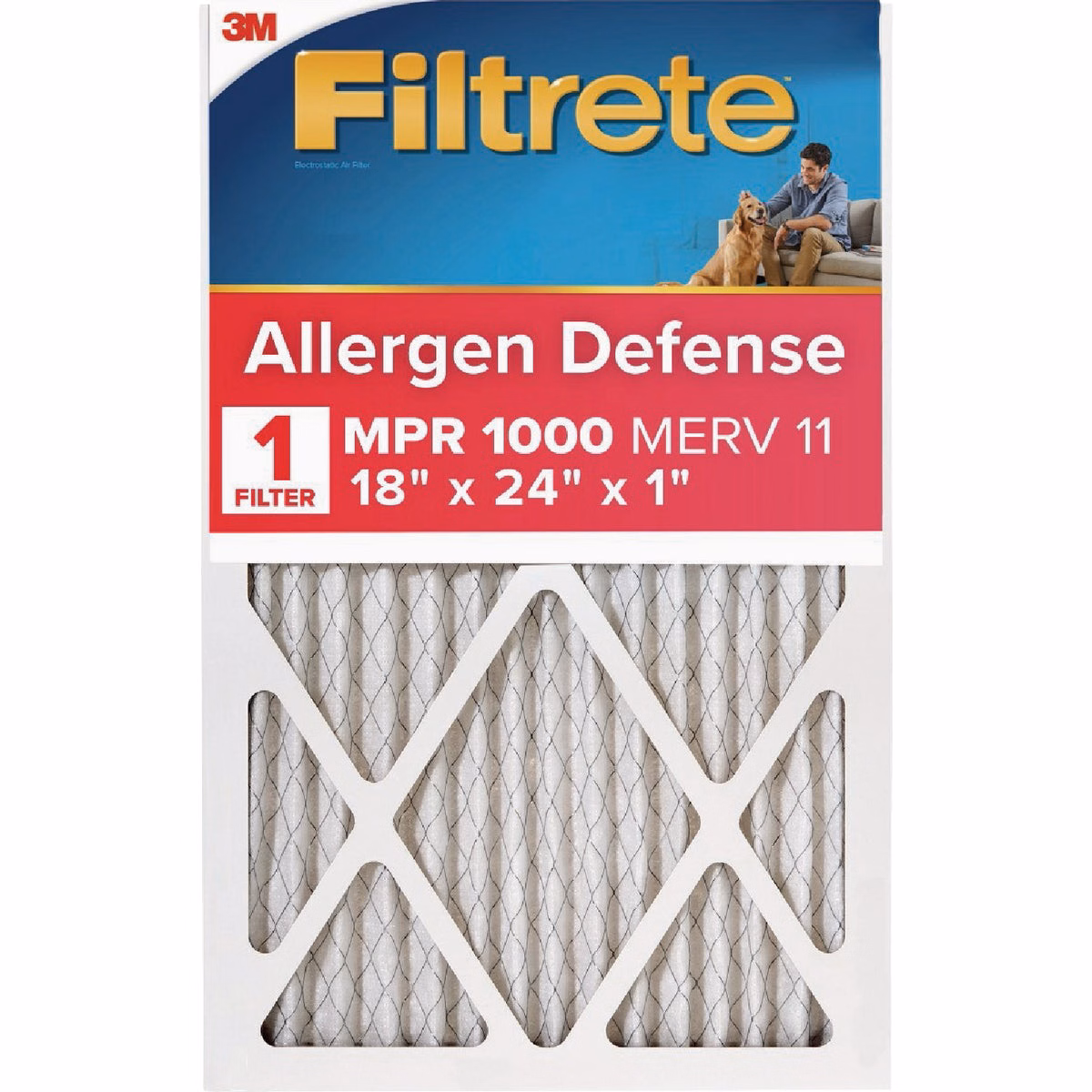 3M Filtrete Allergen Defense 18 In. x 24 In. x 1 In. Electrostatic Air Conditioner Filter