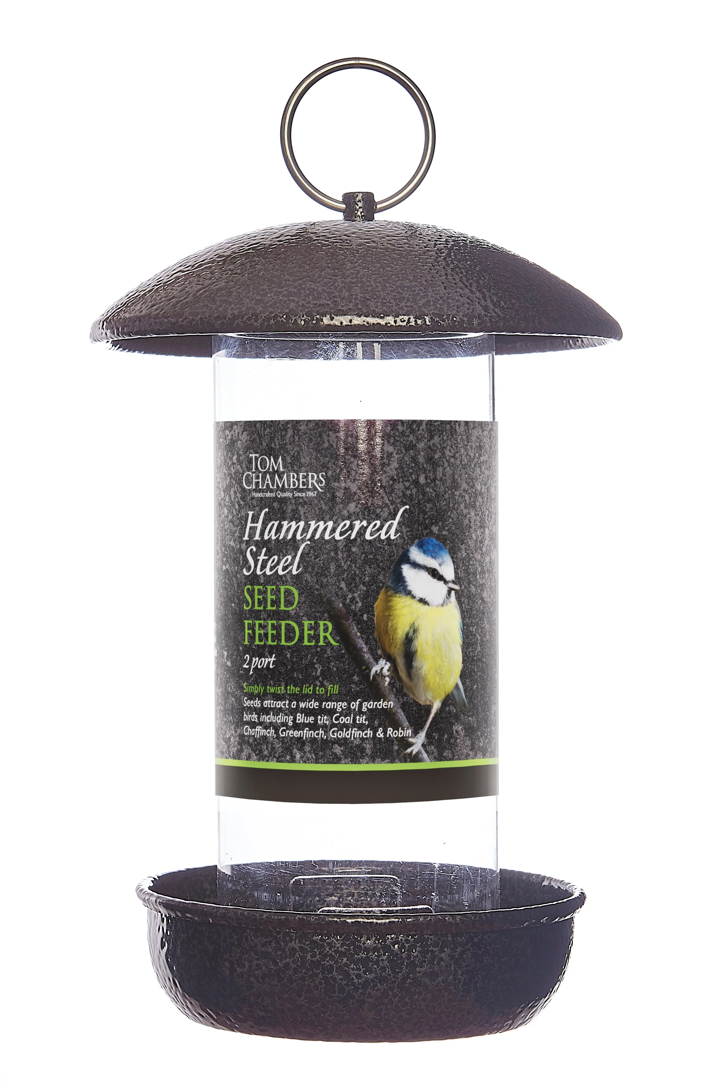 Hammered Steel Seed Feeder – 2 port