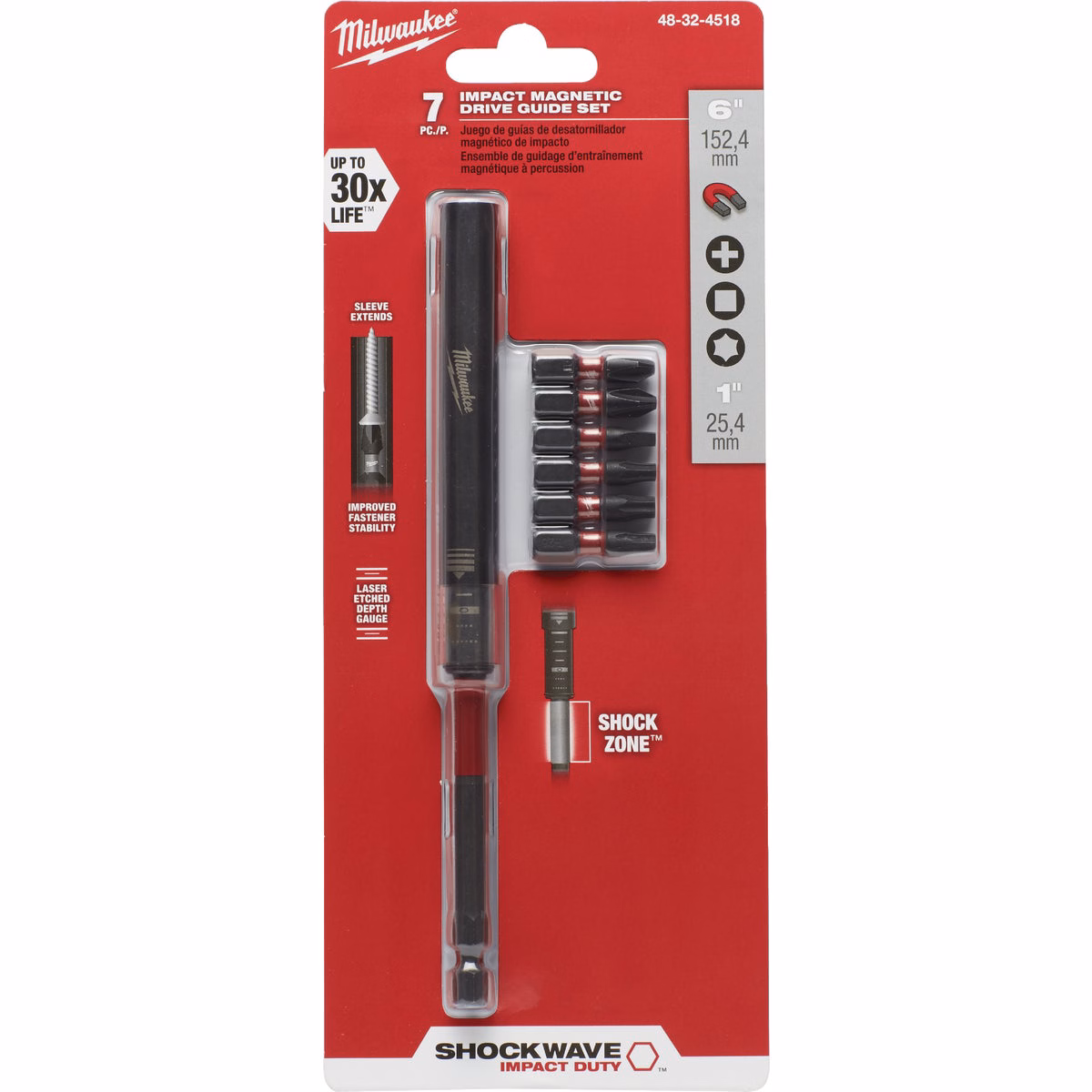 Milwaukee SHOCKWAVE Magnetic Impact Screwdriver Bit Set (7-Piece)