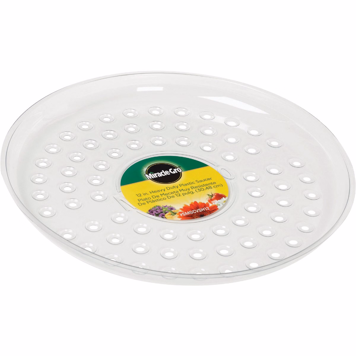 Gardener's Blue Ribbon Saucer Plus 12 In. Clear Plastic Flower Pot Saucer