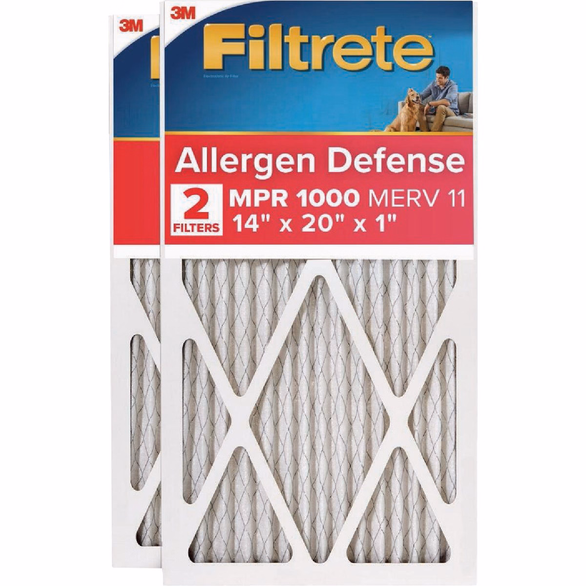 3M Filtrete Allergen Defense 14 In. x 20 In. x 1 In. Electrostatic Air Conditioner Filter