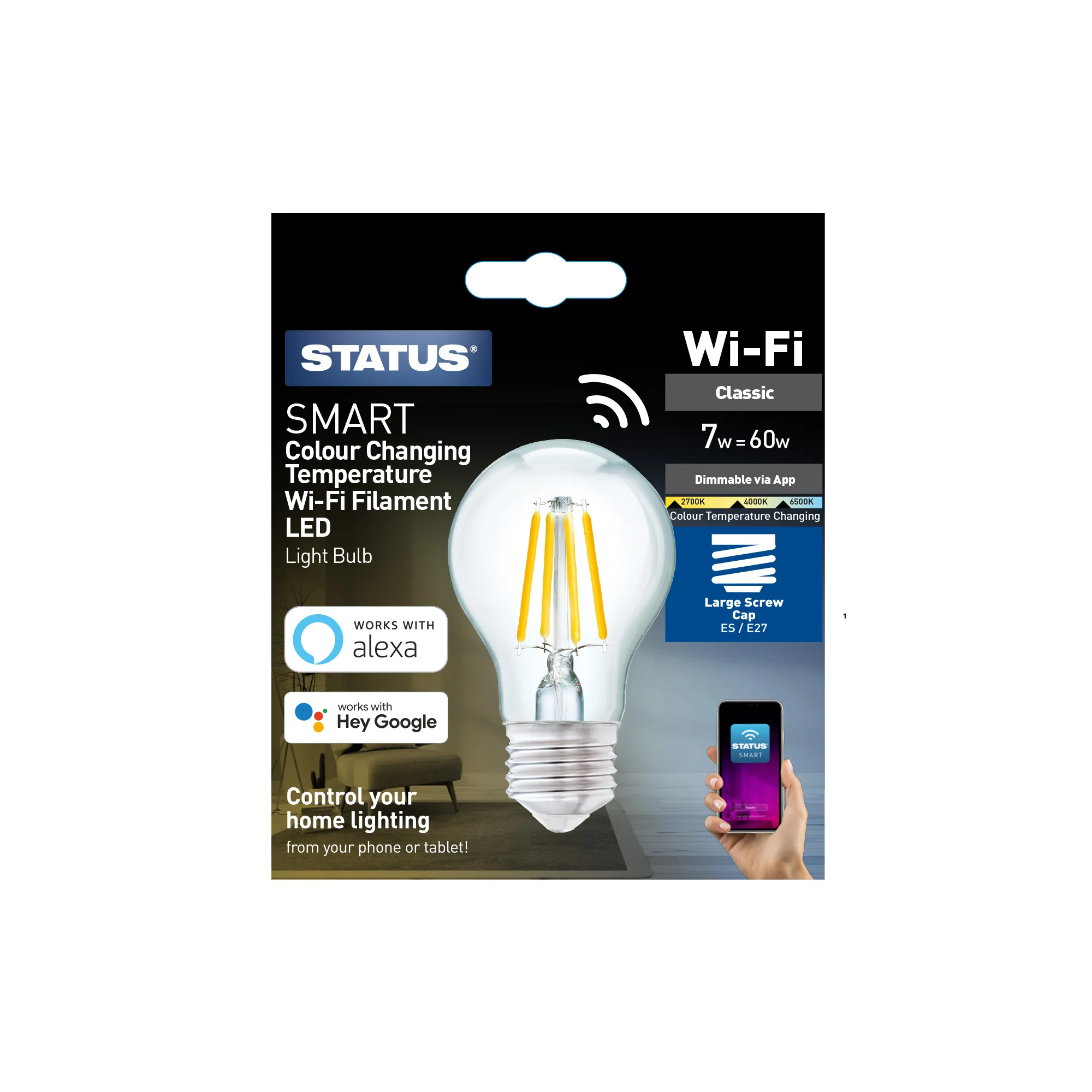 Smart 7w Pearl CCT LED Filament GLS Bulb – ES