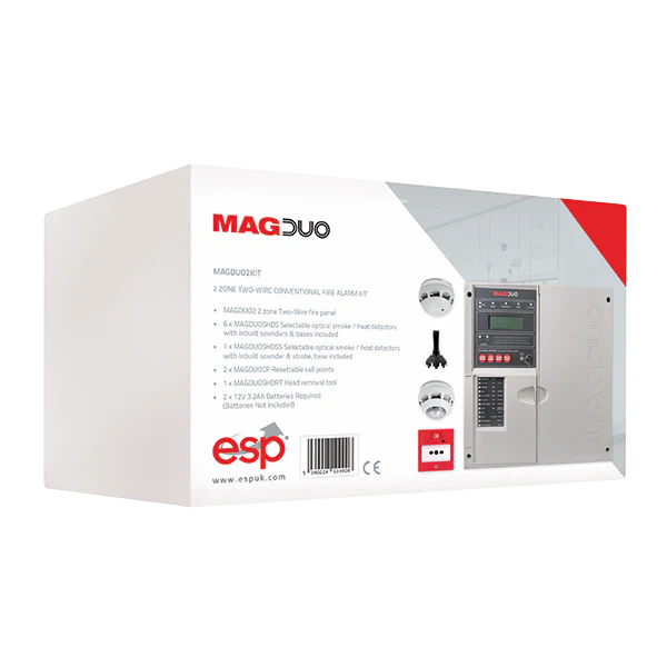 2 Zone Two Wire Conventional Fire Alarm Kit Grey