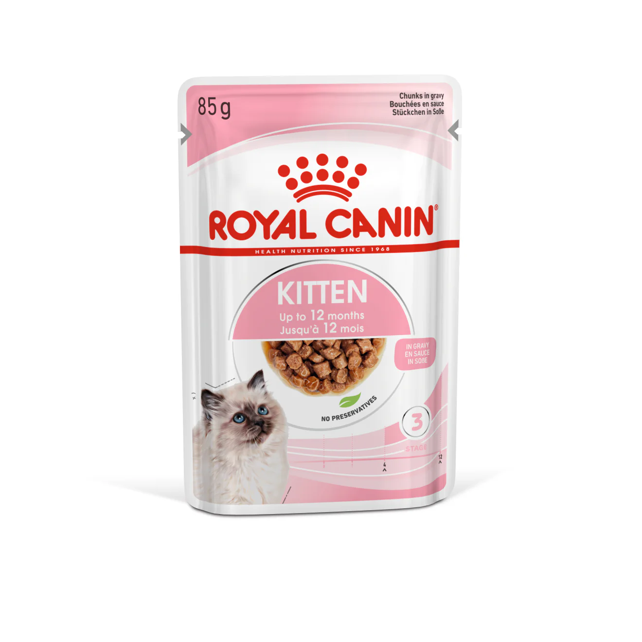 ROYAL CANIN Kitten in Gravy Wet Food, 85g x 12 Pack