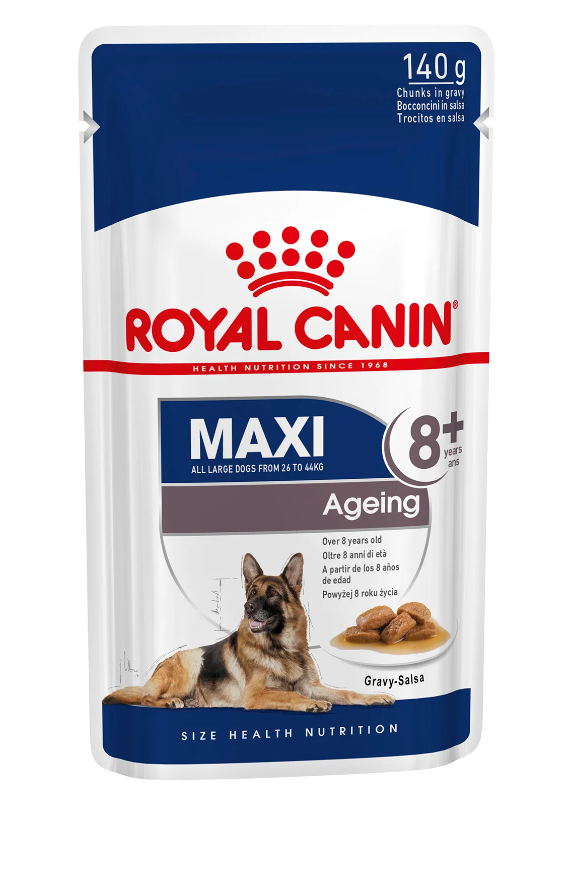 Maxi Ageing 8+ in Gravy Wet Dog Food, 140g x 10 Pack