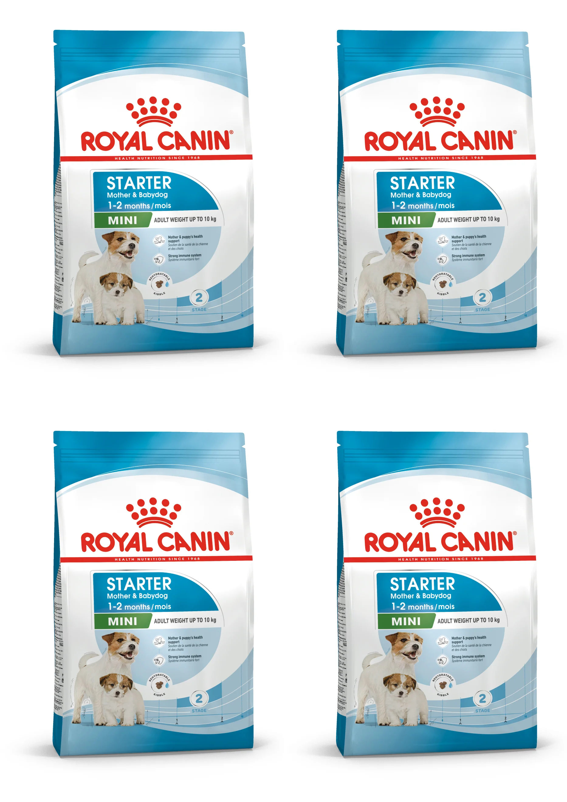 Mini Starter Mother & Babydog Adult and Puppy Dry Food, 4kg x 4 Pack