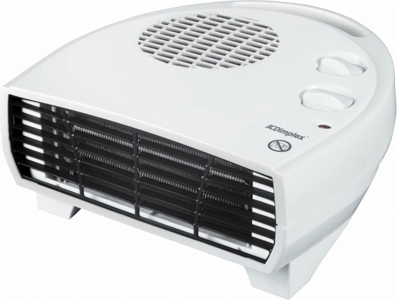 2kW Electric Flat Fan Heater – White