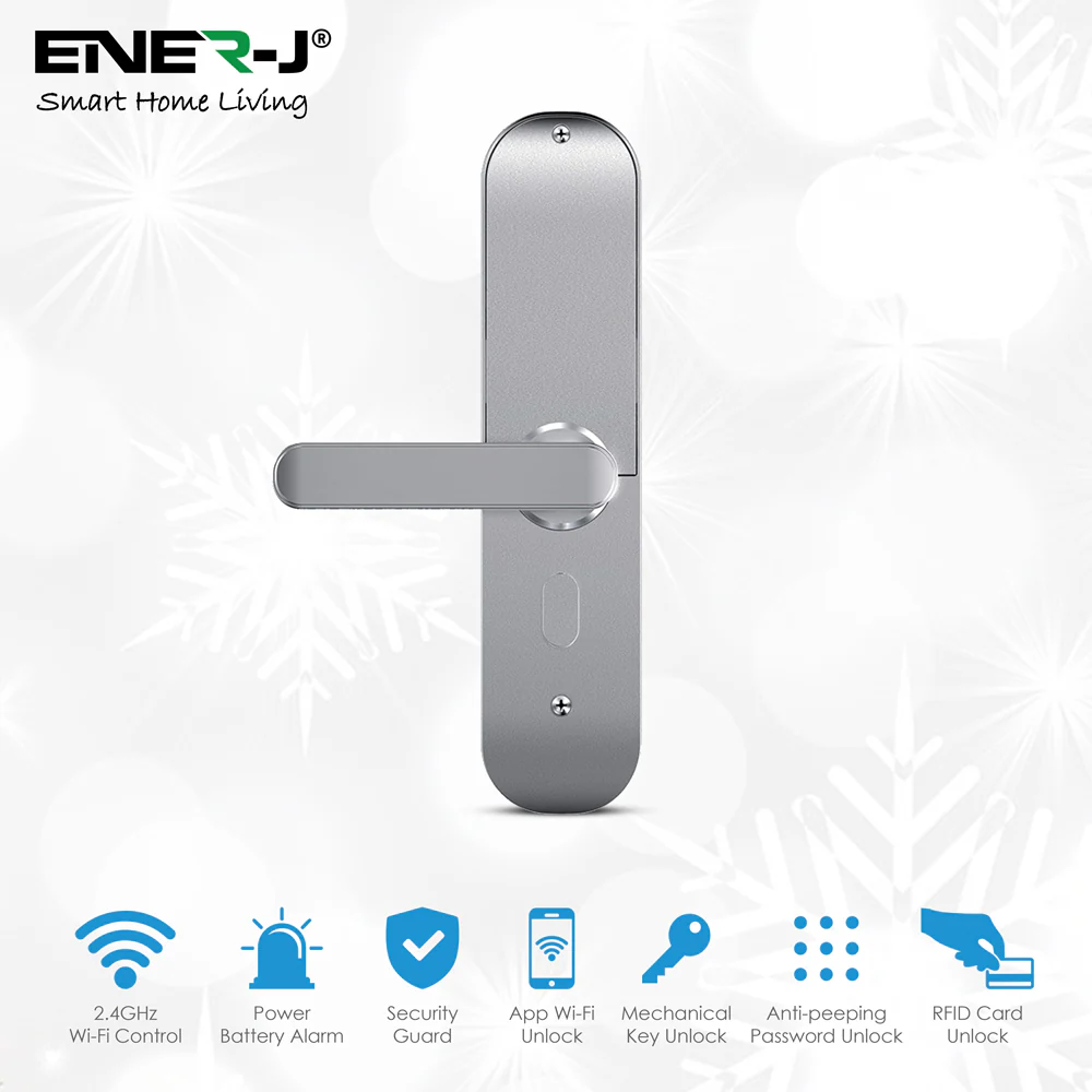 WiFi Smart Door Lock Left Handles – Silver