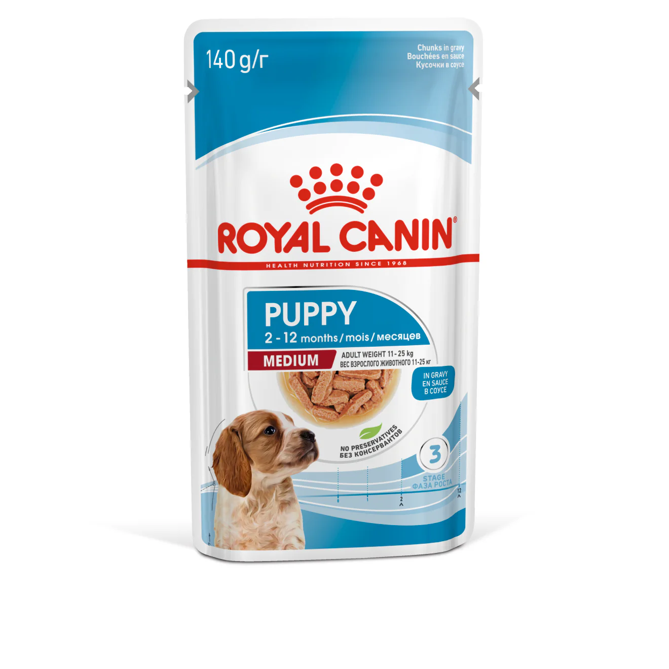Medium Puppy in Gravy Wet Food, 140g x 10 Pack