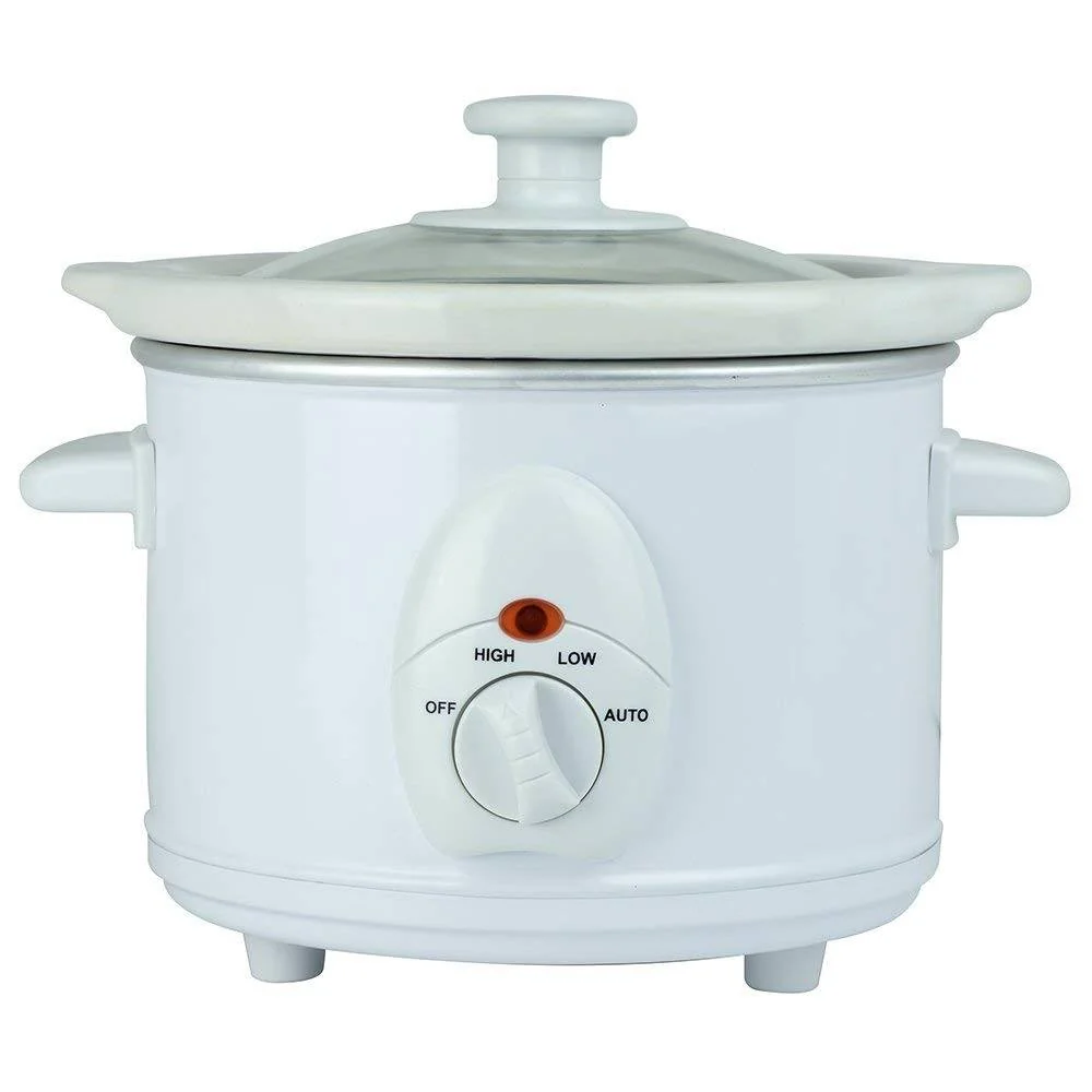 1.5 Litre Round Slow Cooker – White